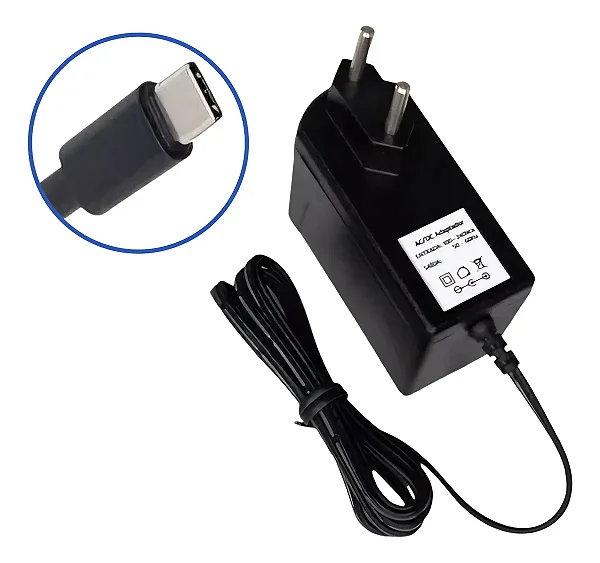 FONTE JH 12V 1A S/BOTÃO TIPO C PAREDE