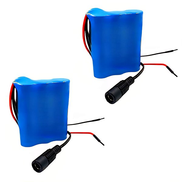 Kit 2 Baterias Litio 12v 2400mah Portatil Recarregavel C/bms