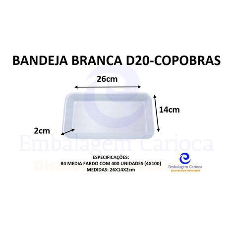 BANDEJA BRANCA D20 (B4 RASA/MEDIA) C/400 ULTRA 26X14X2,0