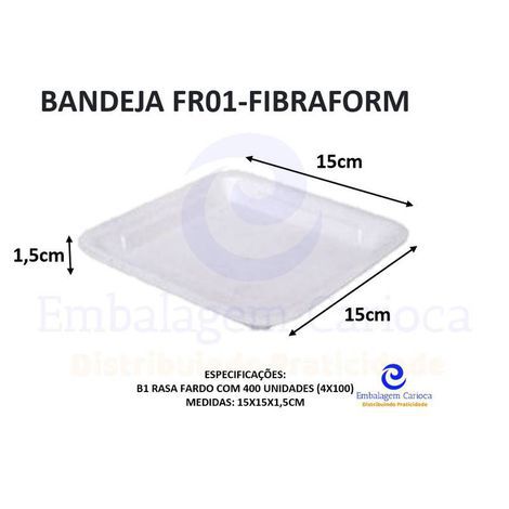 BANDEJA FR01 (B1 RASA) FIBRAFORM 15X15X1,5CM FD 400