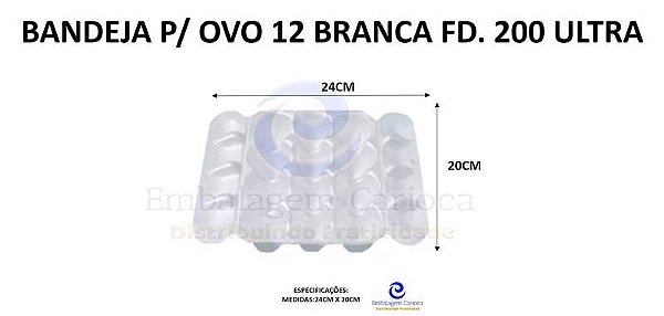 BANDEJA P/ OVO 12 BRANCA FD. 200 ULTRA