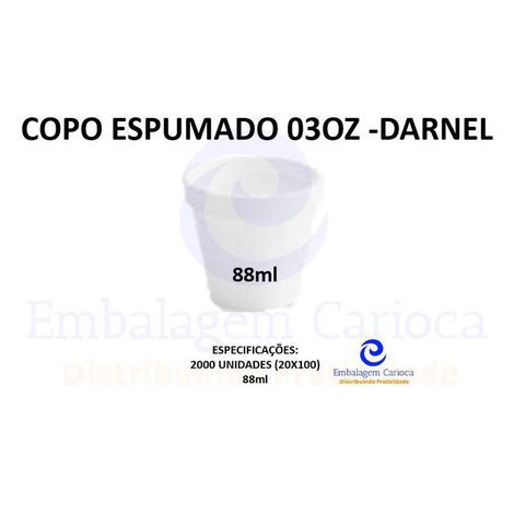 COPO ESPUMADO 03OZ (88ML) CX 100X20 DARNEL