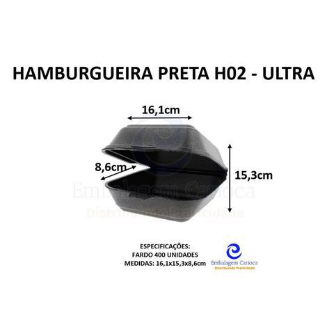 HAMBURGUEIRA PRETA H02 FD.400 ULTRA 16,1X15,3X8,6