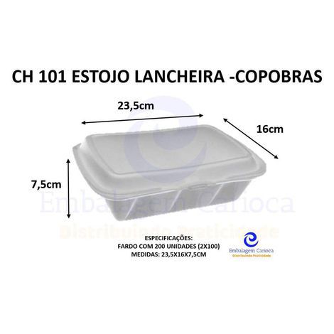CH 101 ESTOJO LANCHEIRA CX 2X100 COPOBRAS 23,5X16X7,5