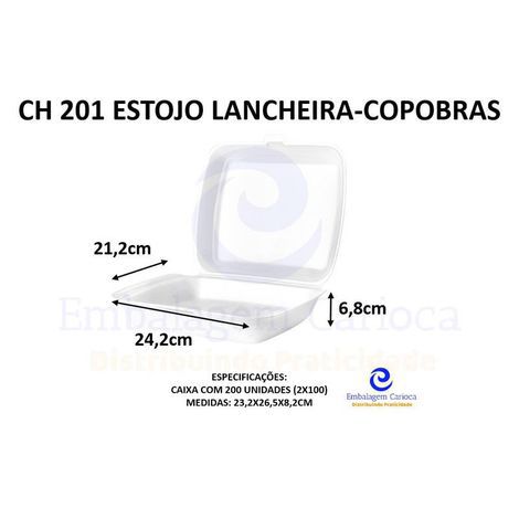 CH 201 ESTOJO LANCHEIRA CX.2X100 COPOBRAS 24,2X21,2X6,8