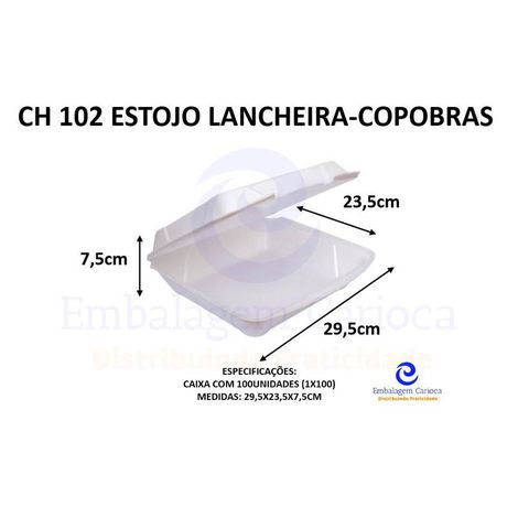 CH 102 ESTOJO LANCHEIRA CX C/100 COPOBRAS 29,5X23,5X7,5