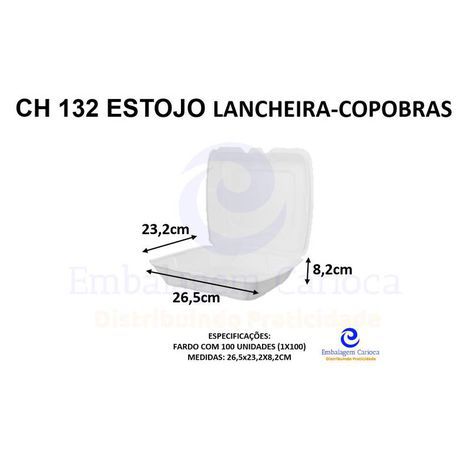 CH 132 ESTOJO LANCHEIRA FD C/100 COPOBRAS 23,2X26,5X8,2