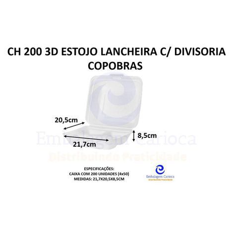 CH 200 3D ESTOJO LANCHEIRA C/ 3 DIVISORIA CX.4X50 COPOBRAS 21,7X20,5X8,5