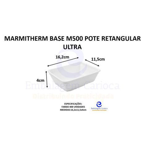 MARMITHERM BASE M500 POTE RETANGULAR C/400 ULTRA 16,2X11,5X4,0