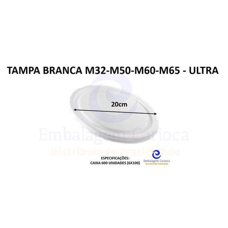 TAMPA BRANCA M32-M50-M60-M65 FD C/6X100 ULTRA 20CM