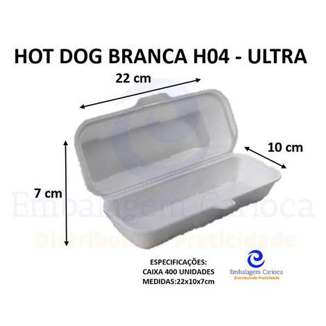 HOT DOG BRANCA H04 C/400 ULTRA 22X10X7 (ESTOJO)