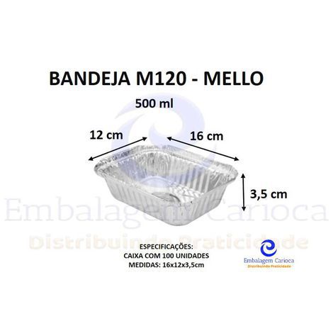 BANDEJA ALUMINIO M120 CX.100 MELLO-500ML
