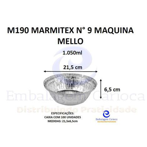 M190 MARMITEX N 9 MAQUINA CX.100 MELLO-1.050ML