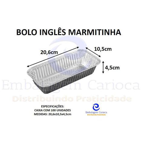 BOLO INGLES ALUMINIO CX.100 MARMITINHA