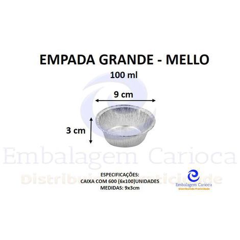 EMPADA GRANDE ALUMINIO CX.6X100 MELLO-100ML