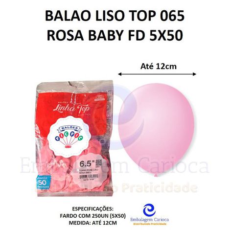 BALAO LISO TOP 065 ROSA BABY FD 5X50