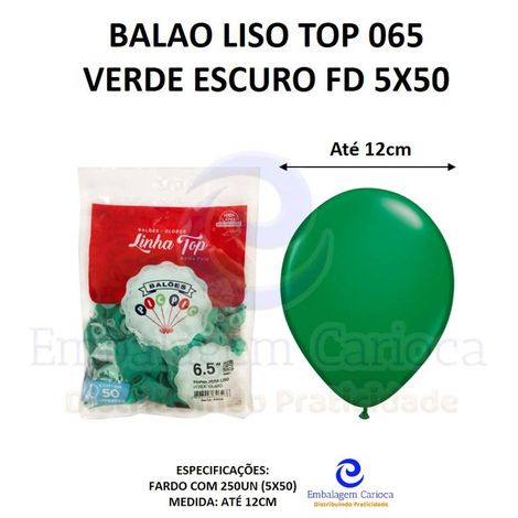 BALAO LISO TOP 065 VERDE ESCURO FD 5X50