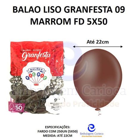 BALAO LISO GRANFESTA 09 MARRON FD 5X50
