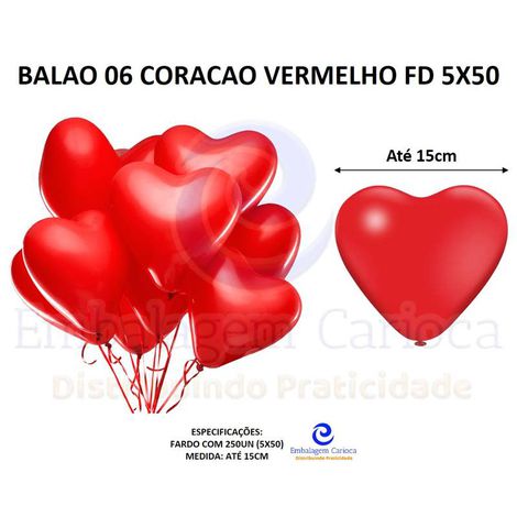 BALAO 06 CORACAO VERMELHO FD 5X50