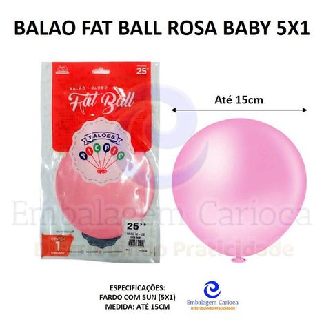 BALAO FAT BALL ROSA BABY 5X1