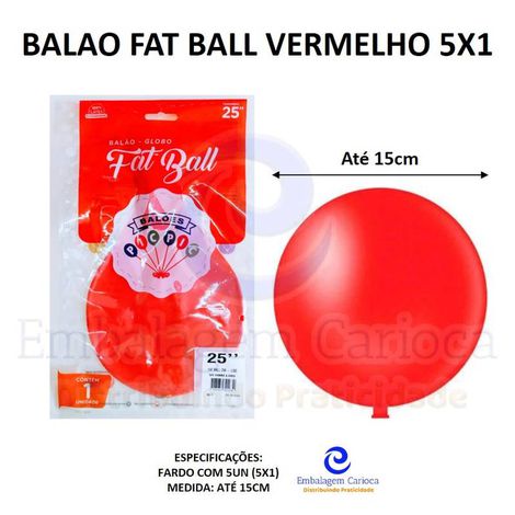 BALAO FAT BALL VERMELHO 5X1