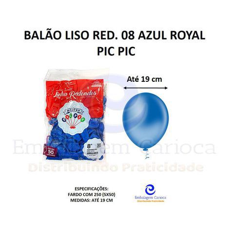 BALAO LISO RED. 08 AZUL ROYAL PIC PIC FD 5X50
