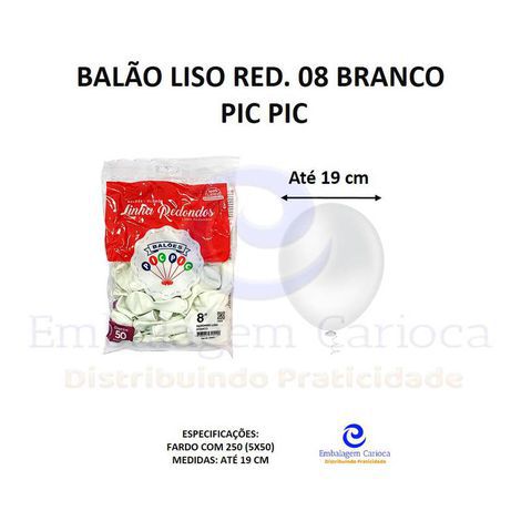BALAO LISO RED. 08 BRANCO PIC PIC FD 5X50