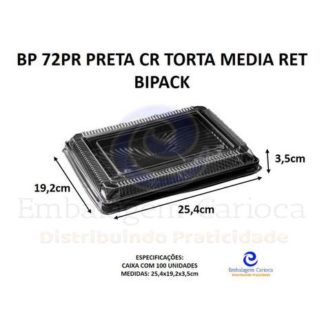 BP 72PR PRETA CR TORTA MEDIA RET CX.100 BIPACK