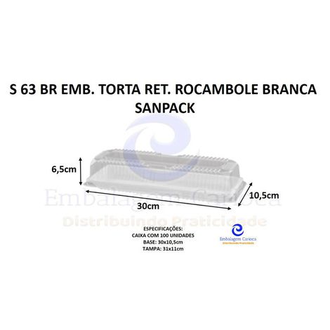 S 63 BR EMB. TORTA RET. ROCAMBOLE BRANCA CX.100 SANPACK