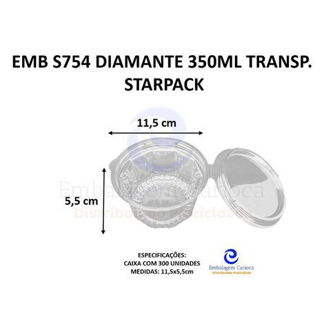 EMB S754 (750) DIAMANTE 350ML TRANSP. CX C/300 STARPACK