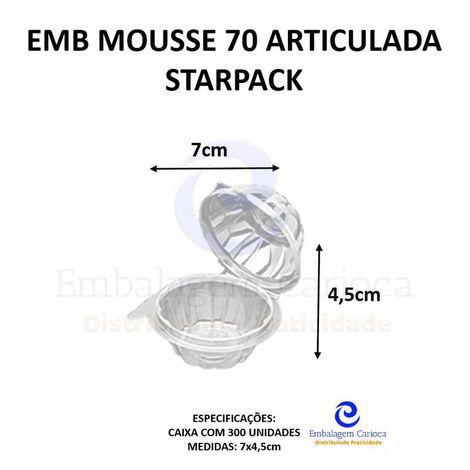 EMB MOUSSE 70 ARTICULADA CX C/300 STARPACK (70ML)