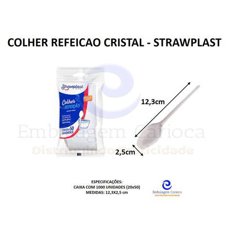 COLHER REFEICAO CRISTAL 20X50 STRAWPLAST 386