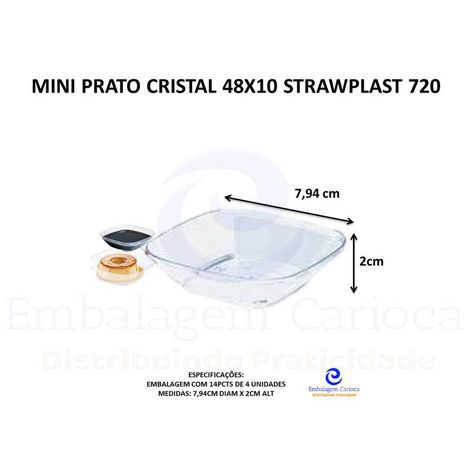 MINI PRATO CRISTAL 48X10 STRAWPLAST 720