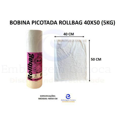 BOBINA PICOTADA ROLLBAG 40X50 KG