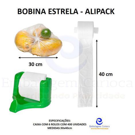 BOBINA ESTRELA 30X40 ALIPACK CX C/6 X 400