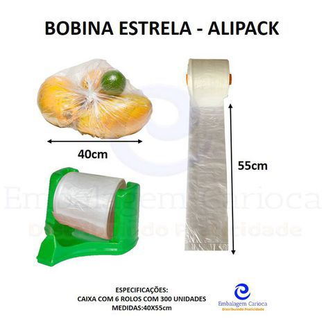 BOBINA ESTRELA 40X55 ALIPACK CX C/6 X 300