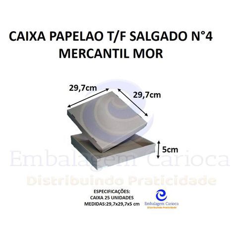 CAIXA PAPELAO T/F SALGADO N 4 C/25 29,7X29,7X5