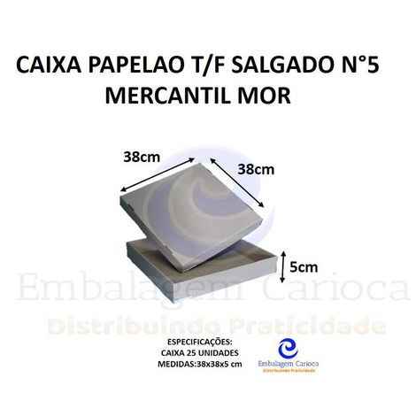 CAIXA PAPELAO T/F SALGADO N 5 C/25 38X38X5