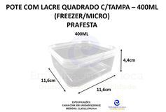POTE COM LACRE QUADRADO 400ML 20X10 PRAFESTA (FREEZER/MICRO)