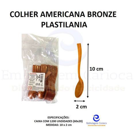 COLHER AMERICANA BRONZE 60X20 PLASTILANIA