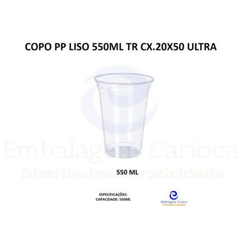 COPO PP LISO 550ML TR CX.20X50 ULTRA