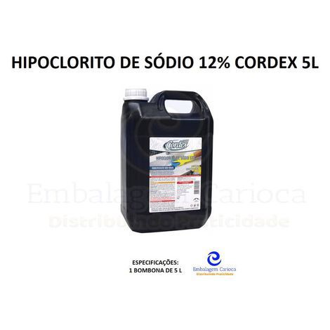 HIPOCLORITO DE SÓDIO 12% CORDEX 5L