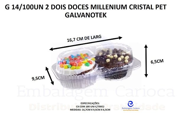 G 14/100UN 2 DOIS DOCES MILLENIUM CRISTAL PET GALVANOTEK