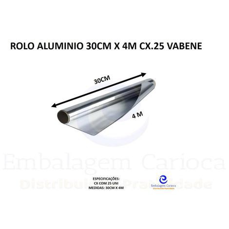 ROLO ALUMINIO 30CM X 4M CX.25 VABENE