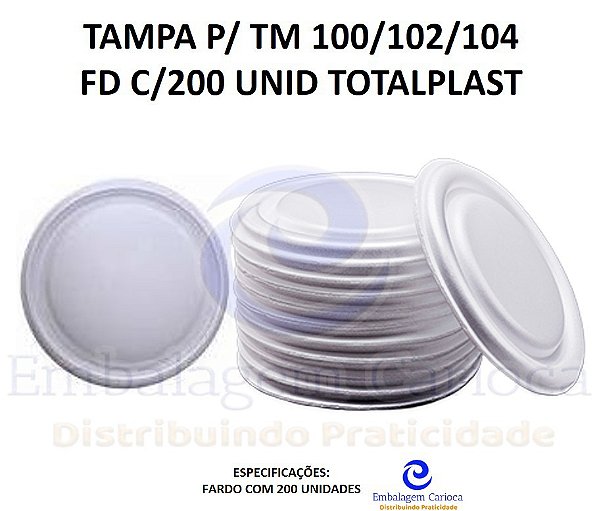 TAMPA P/ TM 100/102/104 FD C/200 UNID TOTALPLAST