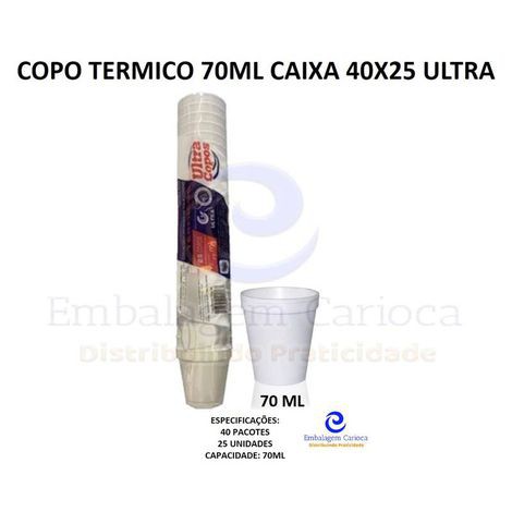 COPO TERMICO 70ML CAIXA 40X25 ULTRA
