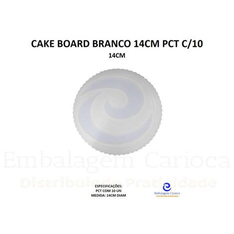 CAKE BOARD BRANCO 14CM PCT C/10