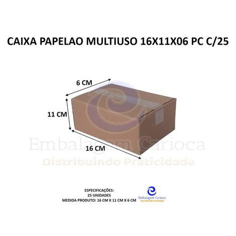 CAIXA PAPELAO (CORREIOS) MULTIUSO 16X11X06 PC C/25
