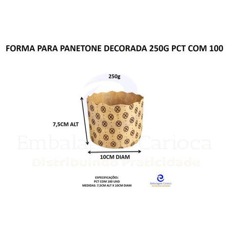 FORMA P/ PANETONE DECORADA 250G PCT C/ 100