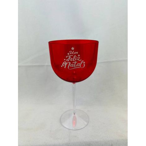 TACA GIN 500ML VERMELHA FELIZ NATAL C/50 COD 67 MAZEL